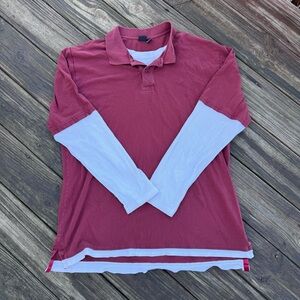 Vintage Y2K Burgundy polo with built in thermal shirt